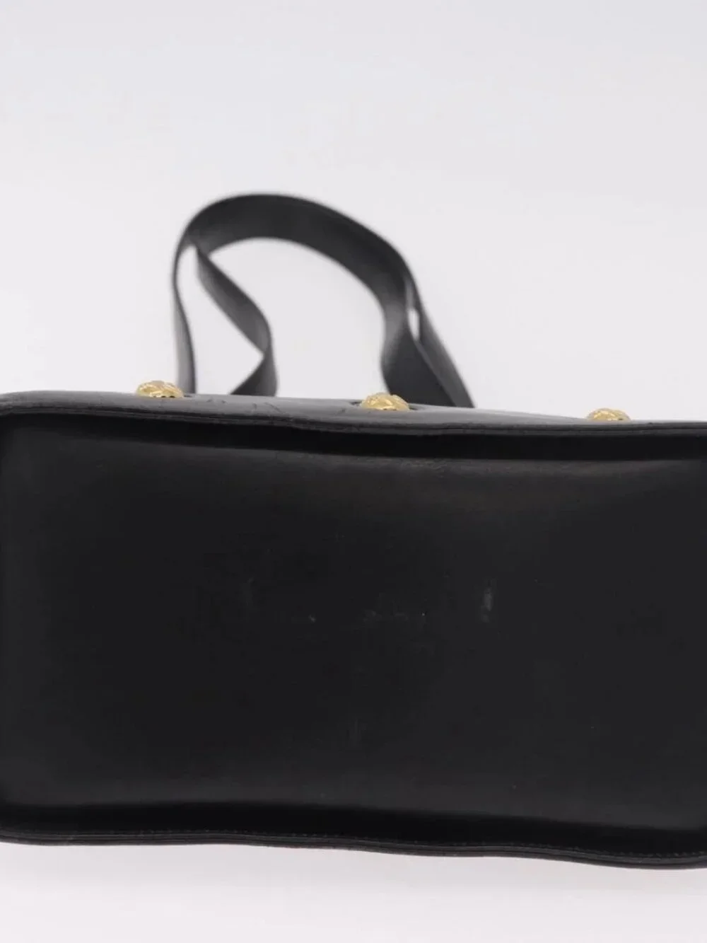 Salvatore Ferragamo Shoulder Bag Leather Black Gold Auth ka4956